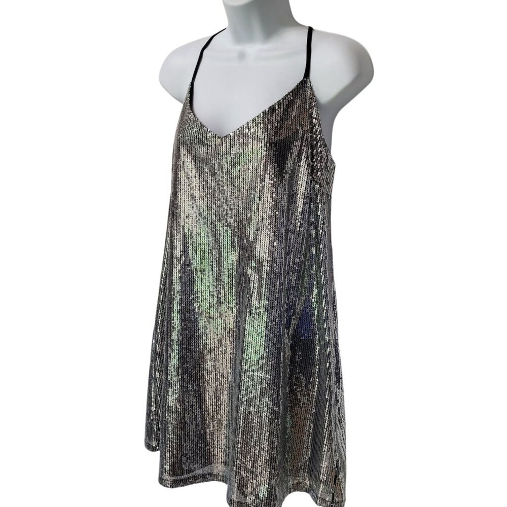 Wild Fable Sequin sleeveless mini party dress L Bling Sparkly Swiftie Y2K - Picture 2 of 12